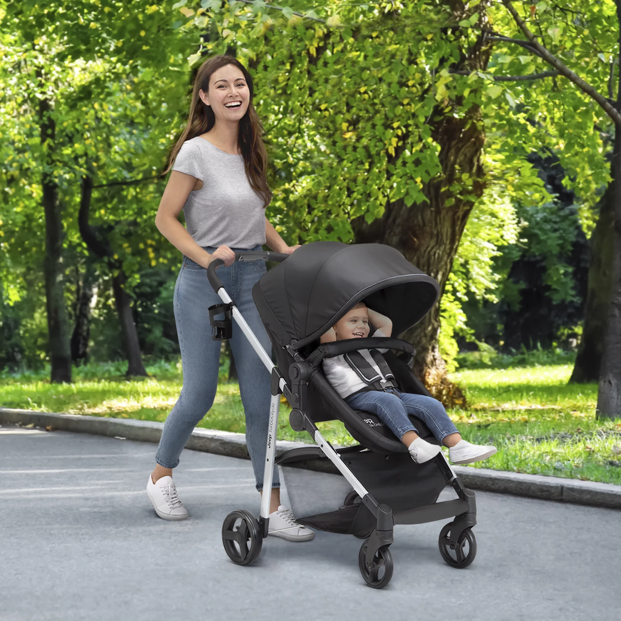 Jeep TurboGlyde 3-in-1 Stroller by Delta Children, Black