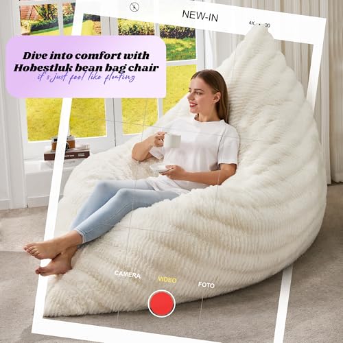 Hobestluk 3 in 1 Bean Bag Chair Giant Bean Bag Chairs Convertible Bean Bag Floor Cushion with Machine Washable Cover
