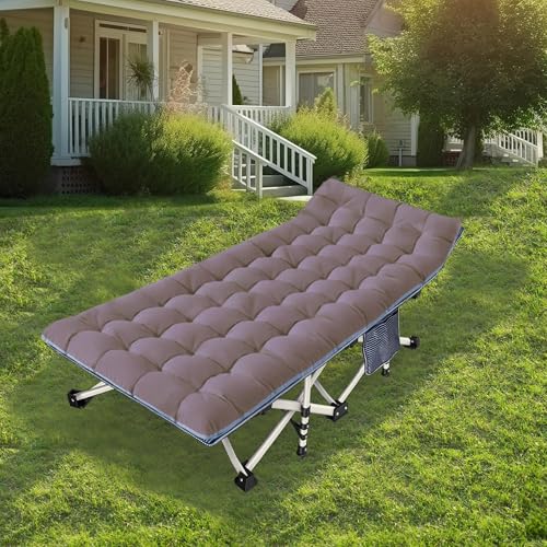 2 Pack Camping Cot with Mattress Comfortable Cot Bed Folding Cot Heavy Duty Cots for Sleeping with Carry Bag for Adults Kids Guest Bed Outdoor Indoor
