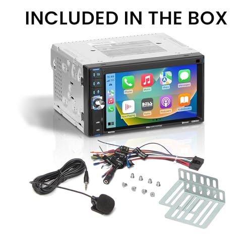BOSS Audio Systems BCP62 Car Stereo - Apple CarPlay, Double Din, 6.2 Inch Capacitive Touchscreen, Bluetooth, No CD DVD Player, AM/FM Radio Receiver