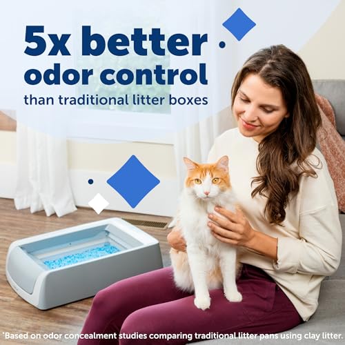 PetSafe ScoopFree Crystal Pro Self-Cleaning Cat Litterbox - Never Scoop Litter Again - Hands-Free Cleanup with Disposable Crystal Tray