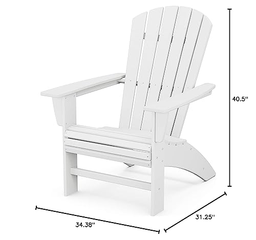 POLYWOOD Nautical Curveback Adirondack Chair, HDPE Outdoor Patio Furniture for Deck, Pool, Garden, Made in USA