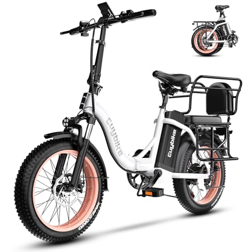 1000W Folding Electric Bike,48V 20AH Removable Battery E Bike,30+MPH,80 Miles Max Range Electric Bike for Adults,20" Fat Tire Foldable ebike