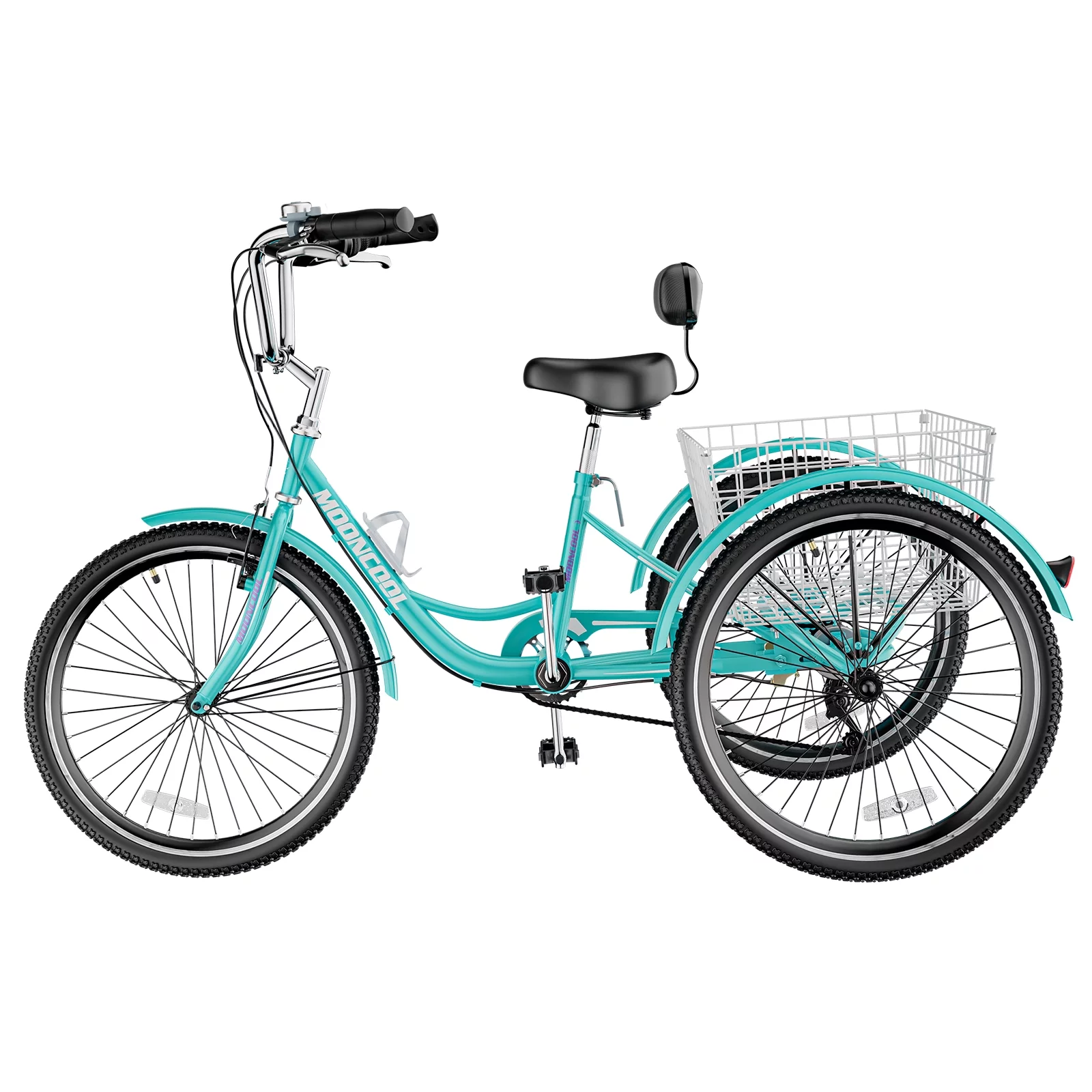 MOPHOTO 7 Speed Adult Tricycle 26 in/24in/20in, Trikes for Adults, Adult Tricycle with Basket & Dual Braking System, Adult Trikes for Women, Men