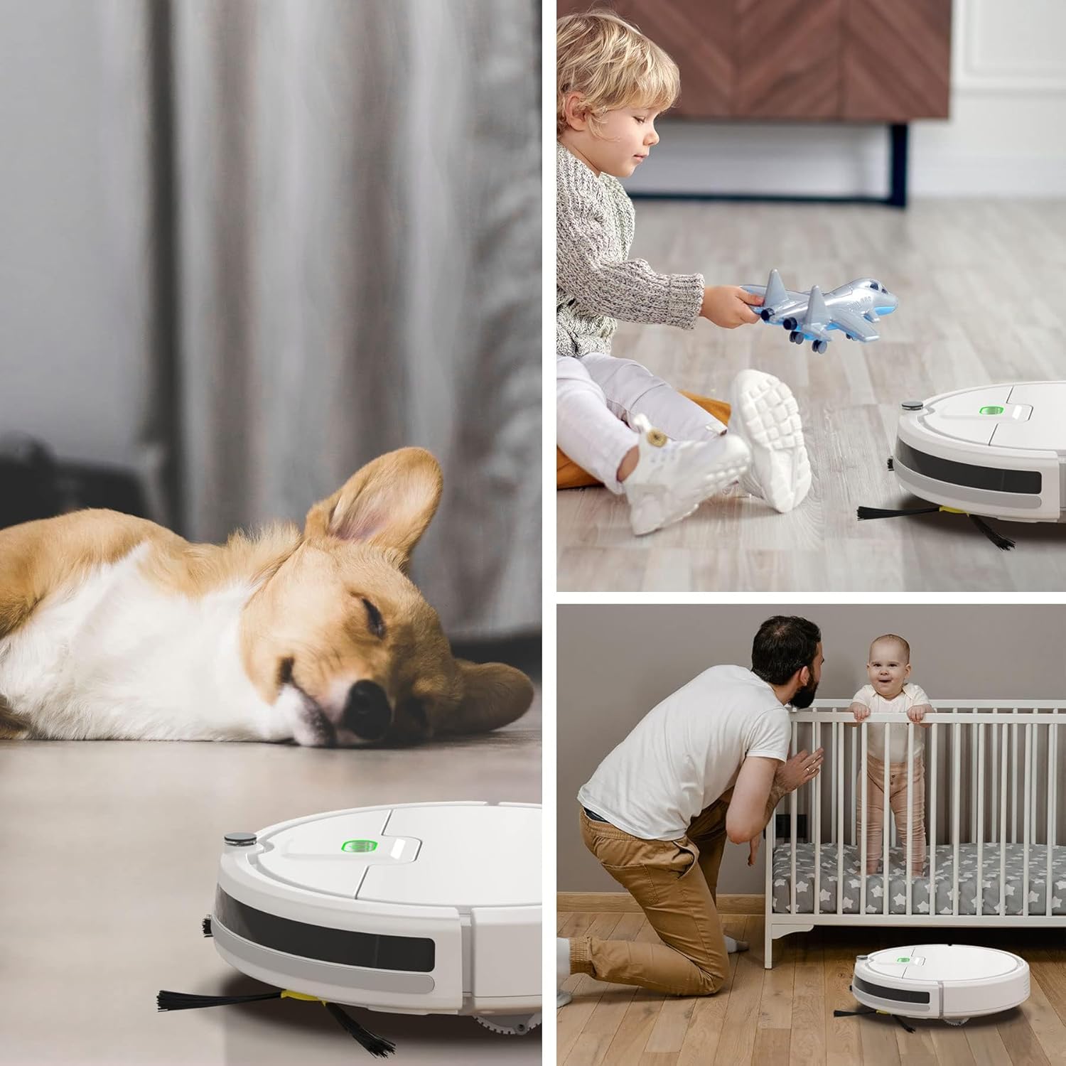 Robot Vacuum Cleaner, Powerful Self-Charging Robotic Vacuum Cleaner, Slim Robot Vacuums, Quite Robot Sweeper Ideal for Pet Hair