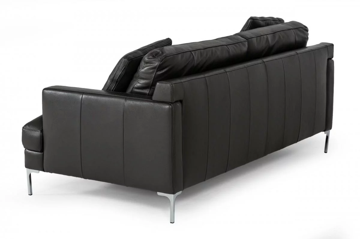 Modern Dark Grey Leather Sofa Contemporary VIG Divani Casa Janina