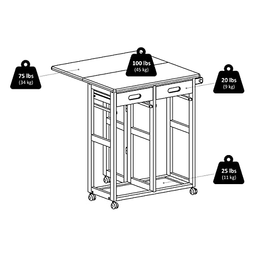 Winsome Suzanne Space Saver Set, for Kitchen, 33", Coffee