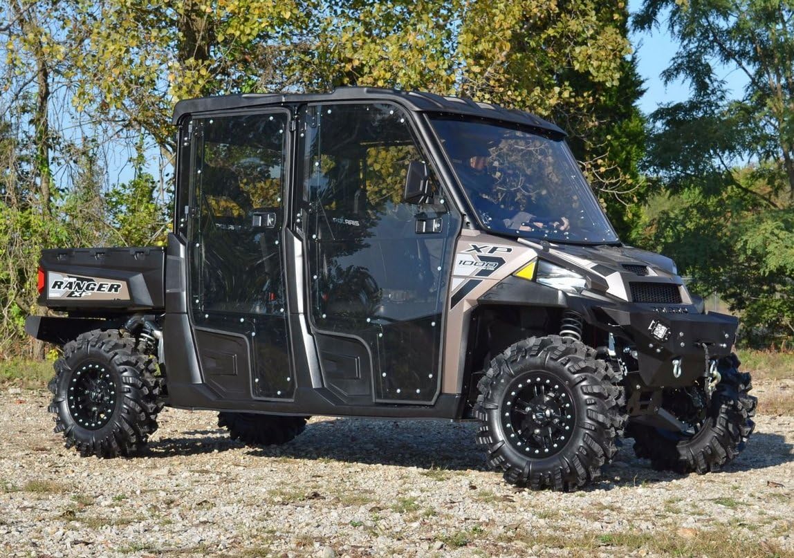 SuperATV Cab Enclosure Doors for Polaris Ranger XP 570 / XP 900 / XP 1000 Crew (See Fitment) | Front and Rear Set | Light-Tint 1/4" Thick
