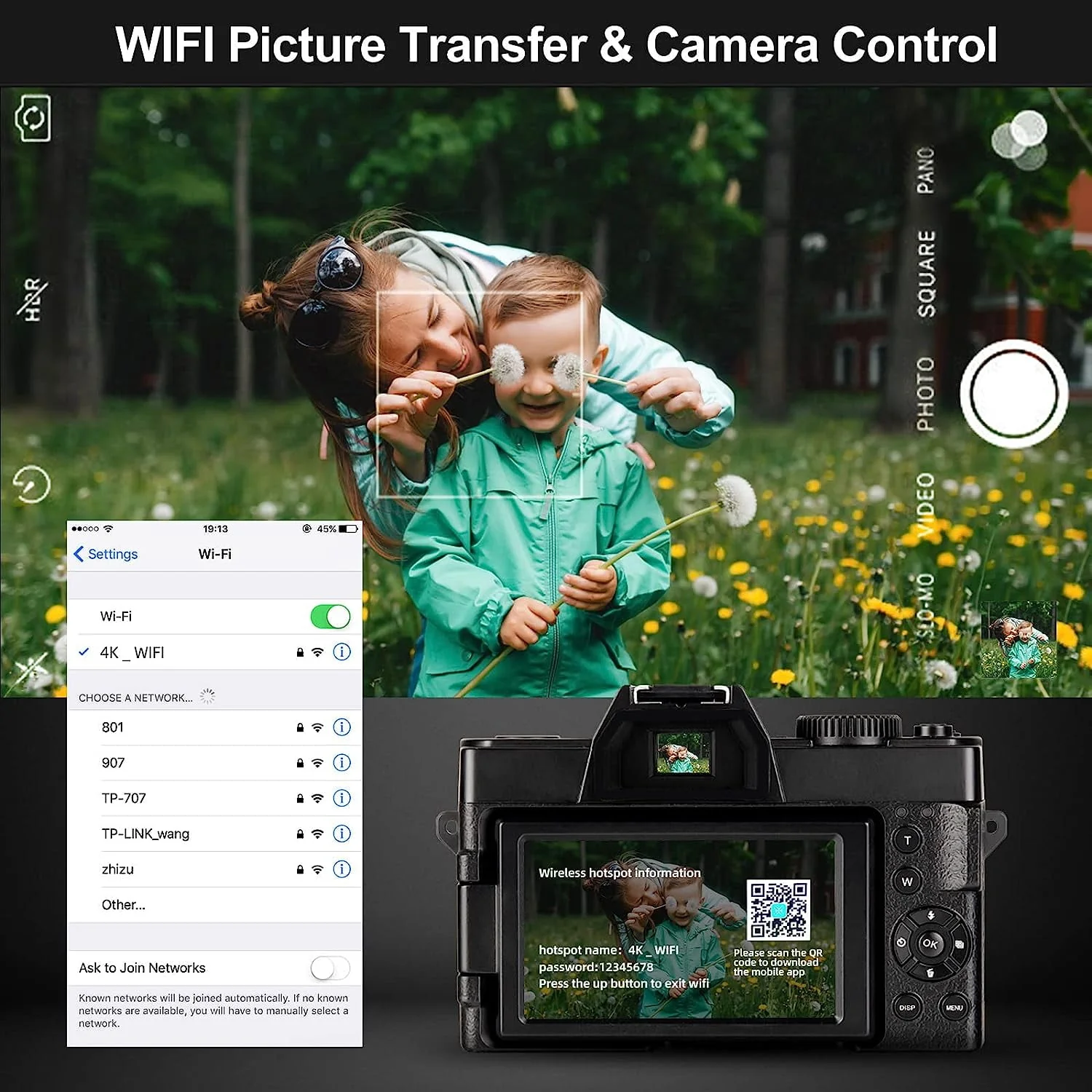 NBD Digital Camera 4K Ultra HD 48MP All-in-One Vlogging Camera with Wide Angle Lens, Digital Zoom 16x and 3 Screen