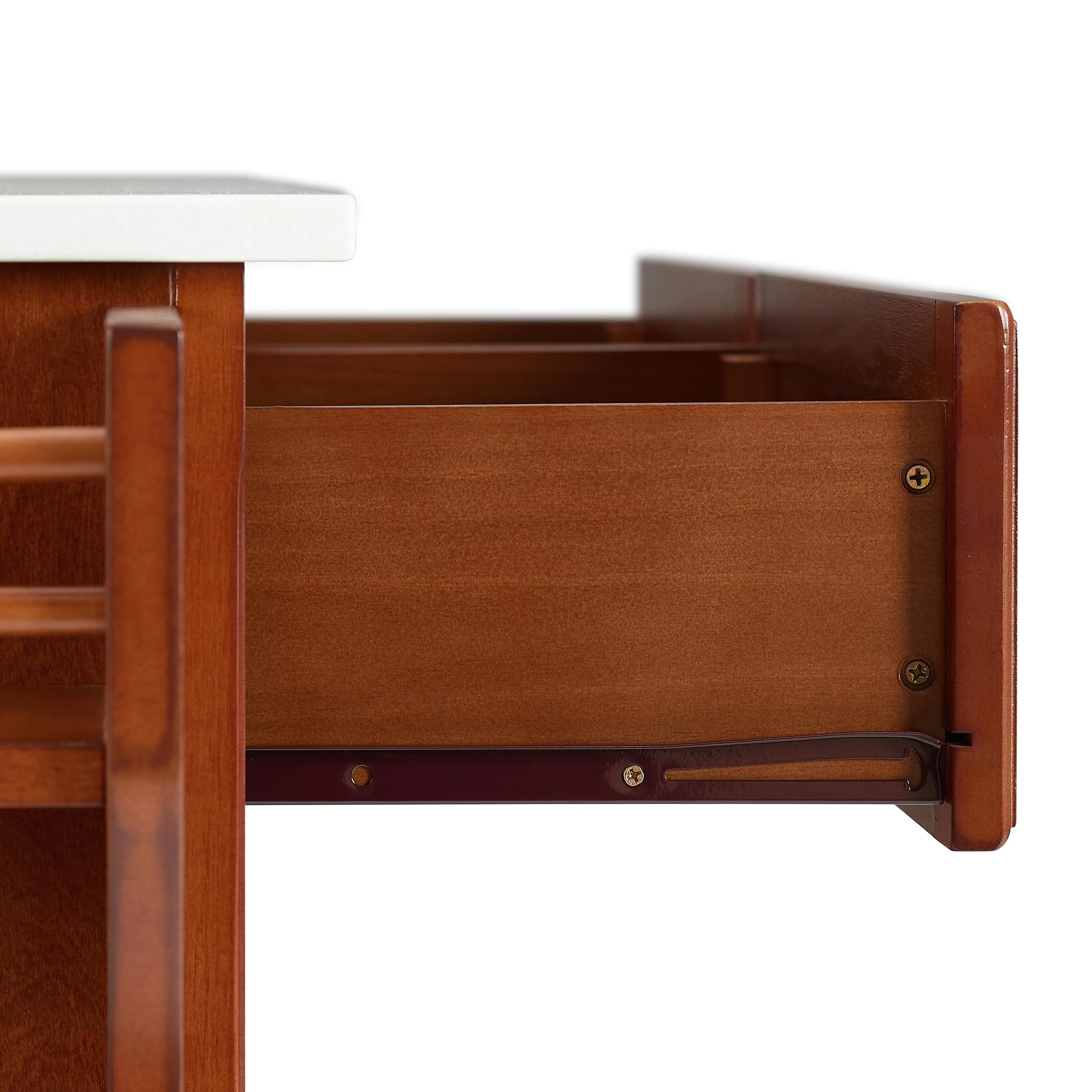 Crosley Furniture Wood Granite Top Kitchen Cart in Cherry/Gray