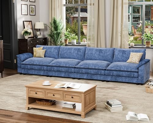 Homall 119" Modular Sectional Sofa, L Shaped Sofa Couch with Reversible Ottoman, DIY Combination Chenille Deep 3-Seat Cloud Couch for Living Room