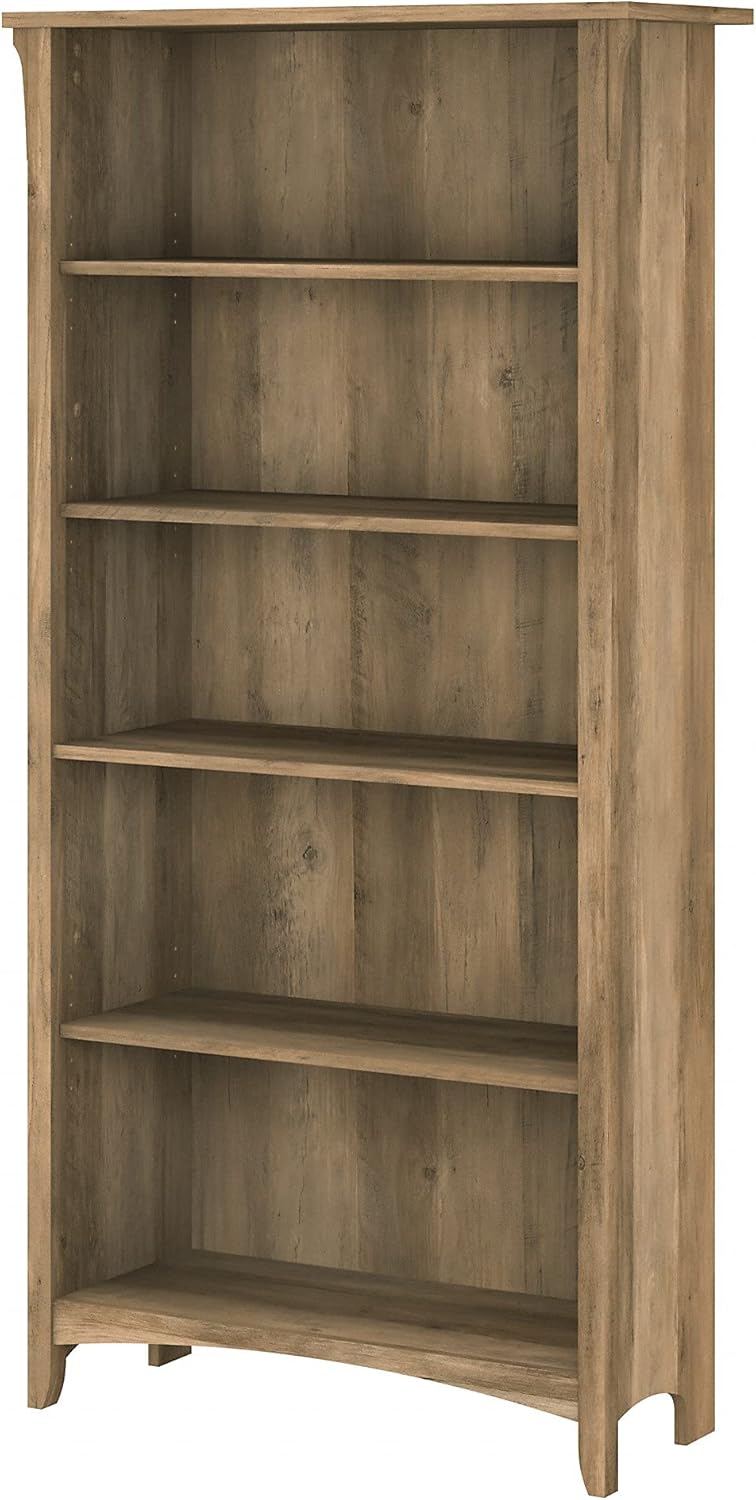 Bush Furniture Salinas Tall 5 Shelf Bookcase, Reclaimed Pine