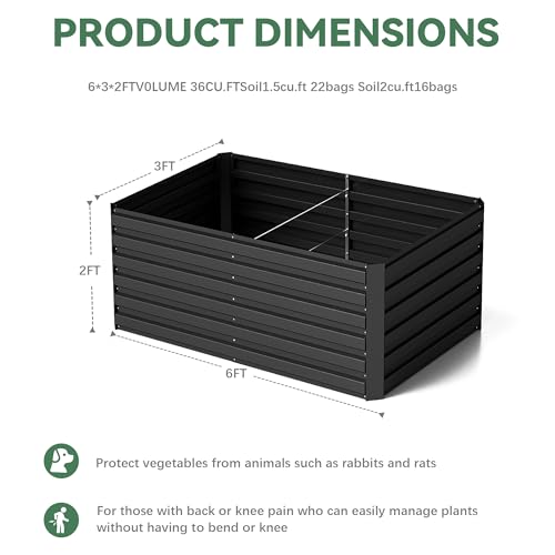 FOOWIN 2pcs 8x4x2ft Galvanized Raised Garden Bed, Planter Raised Garden Boxes Outdoor, Large Metal Raised Beds for Gardening