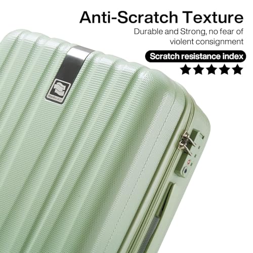 Hanke 29 Inch Luggage Suitcases With Spinner Wheels Lightweight PC hardside Rolling Suitcase With Travel Lock, Checked-Large 29-Inch(Blackish Green)