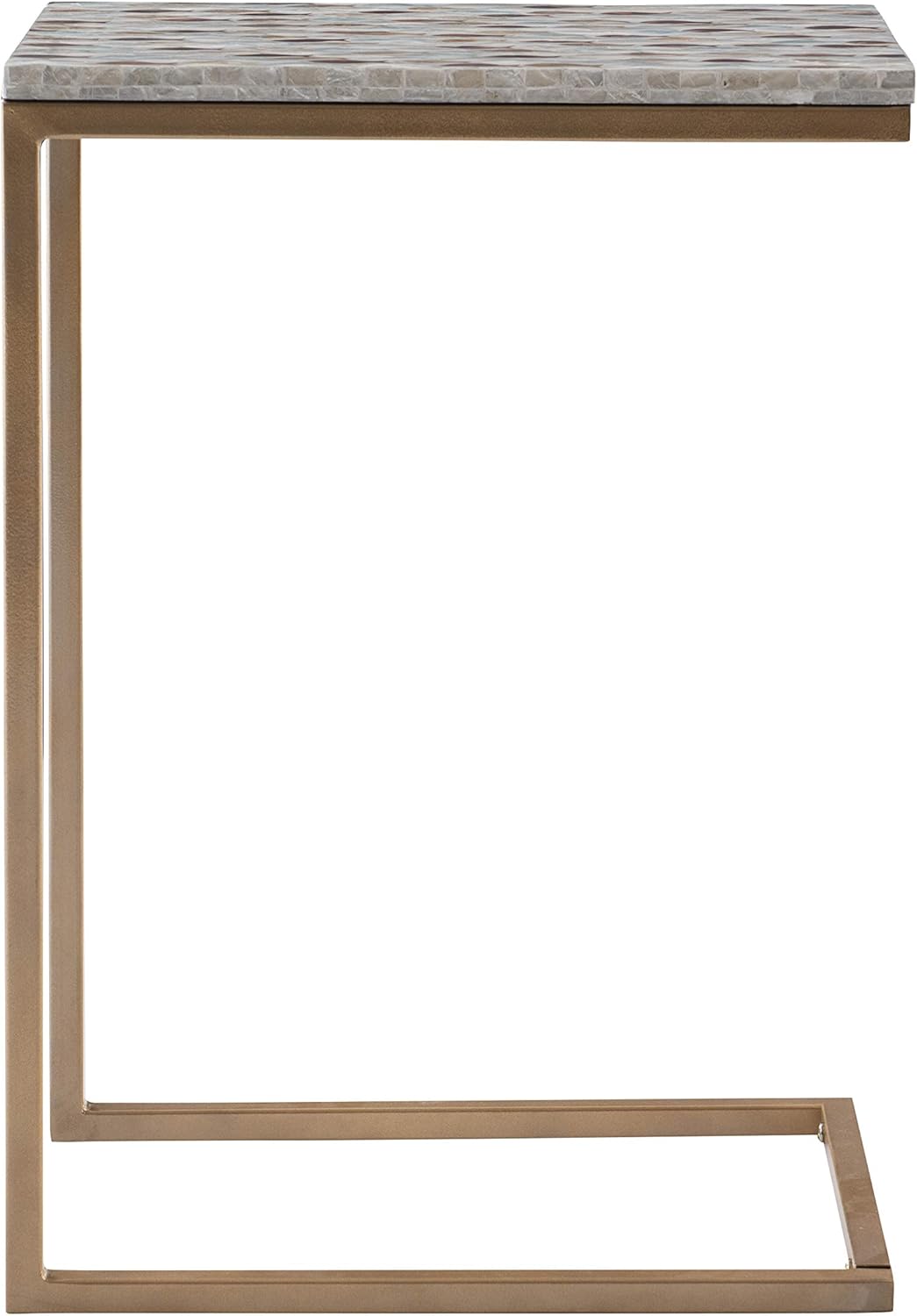 Linon Ivory and Gold Capiz Fish Janson Accent C Table