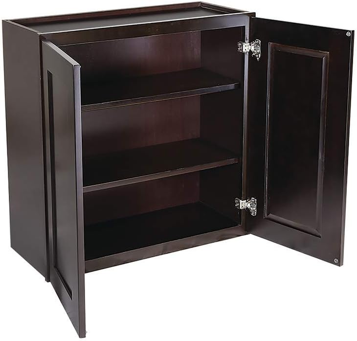 Design House 543066 Brookings Unassembled RTA (Ready-to-Assemble) Shaker Style Wall Kitchen Cabinet, 30x36x12, Espresso