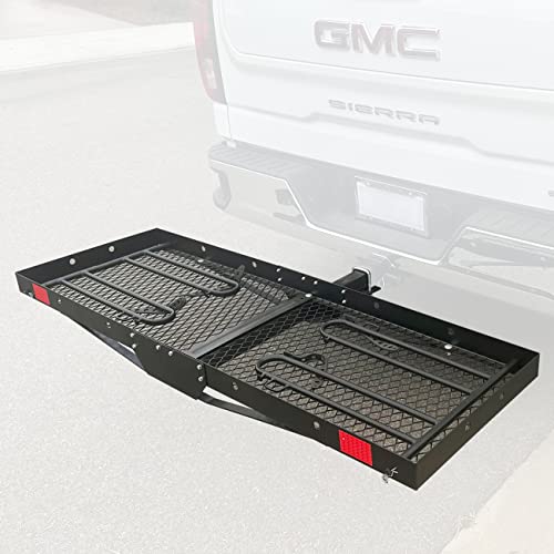 MaxxHaul 50641 60 inch x 20 inch 500 lb. Capacity 2 in 1 Hitch Mount Cargo Carrier Rack and 2 Bike Rack for 2 inch Receiver