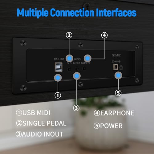 Digital Piano 88 Keys,Keyboard Piano,Touch-Sensitive,Electric Piano,Semi Weighted,Upright,Acoustic,Beginners,Adults,Full Size,Stand,Pedal