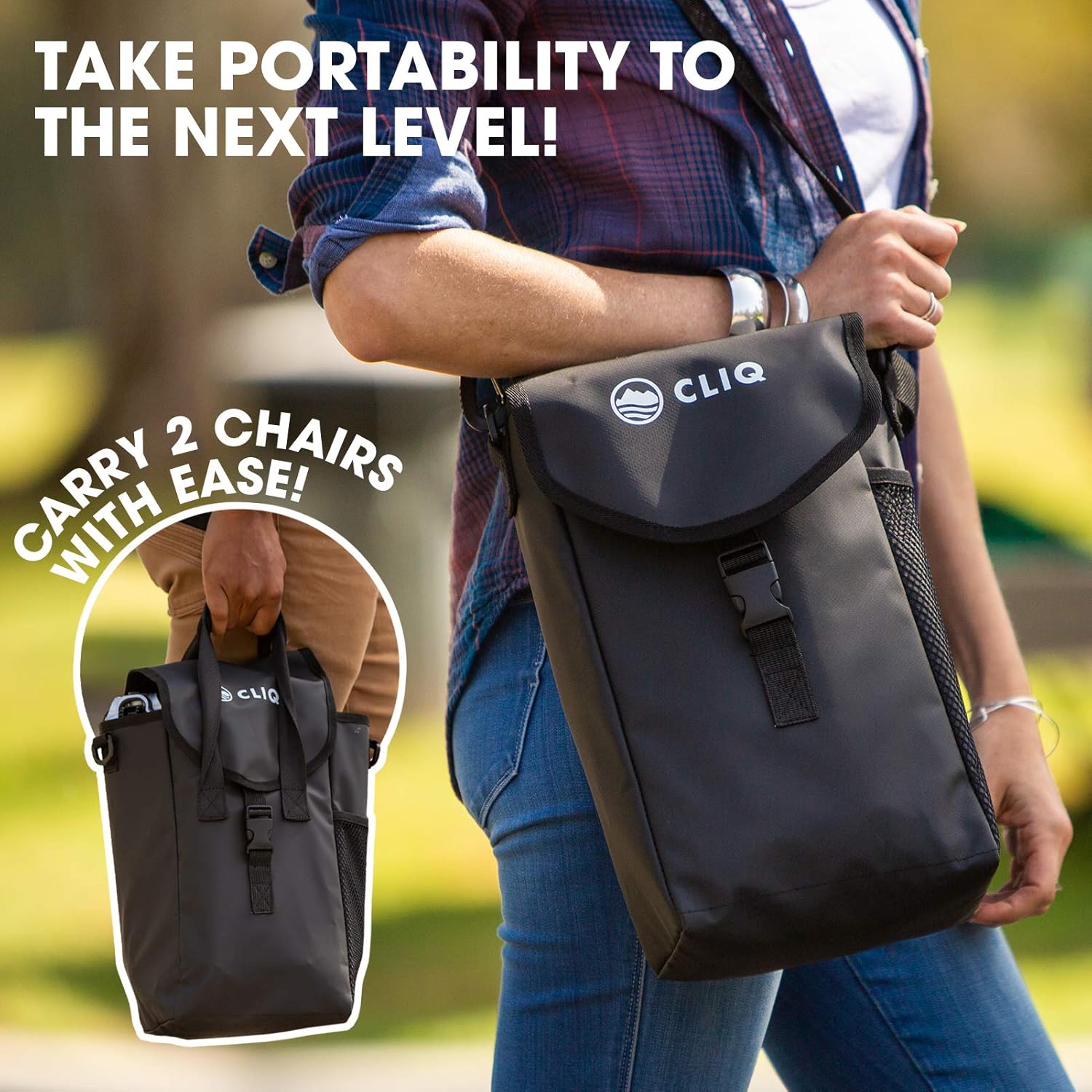 2 Chair Bag for Cliq Camping Chairs - Carry Bag for Cliq Folding Chairs and Beach Chairs (1 Bag)