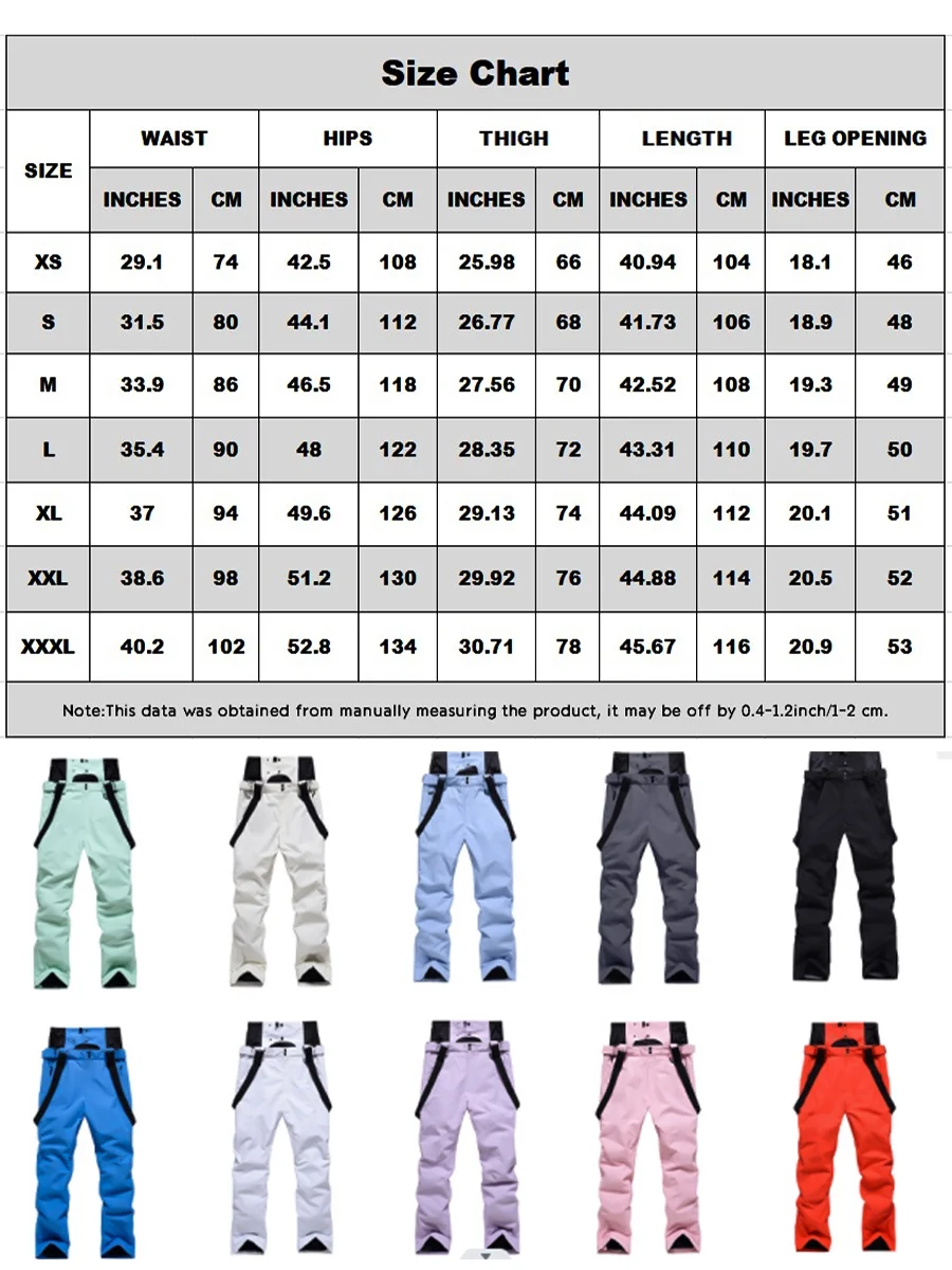 SEARIPE Women's Ski Pant Detachable Snowboard Insulated Bib Pant Outdoor Windproof Waterproof Breathable Overalls Snow Pant Apricot XL