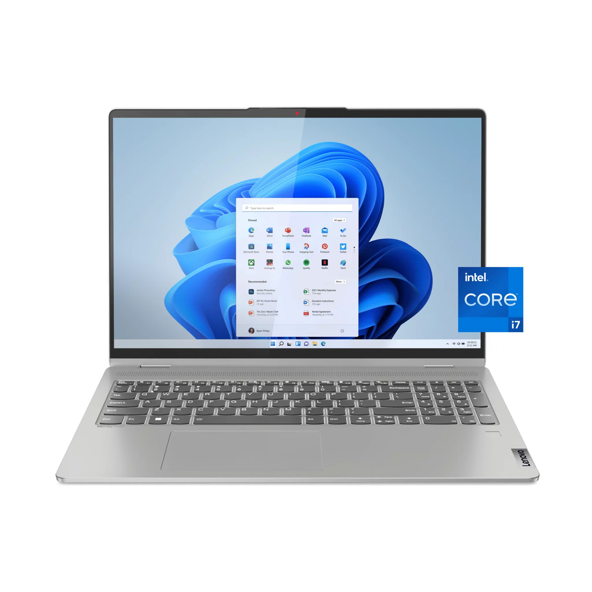 Lenovo Ideapad Flex 5i 16" WUXGA IPS Touchscreen Laptop, Intel Core i7-1255U, 8GB RAM, 512GB SSD, Windows 11 Home, Cloud Grey, 82R80022US