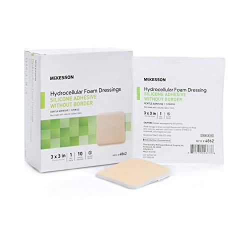 McKesson Silicone Foam Dressing Square No Border Film Backing