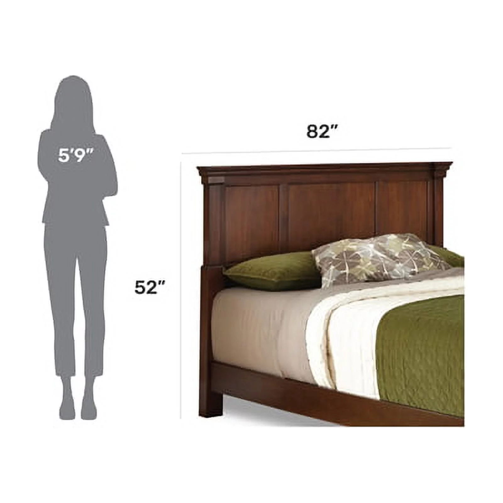 Homestyles Aspen Wood King Headboard in Brown