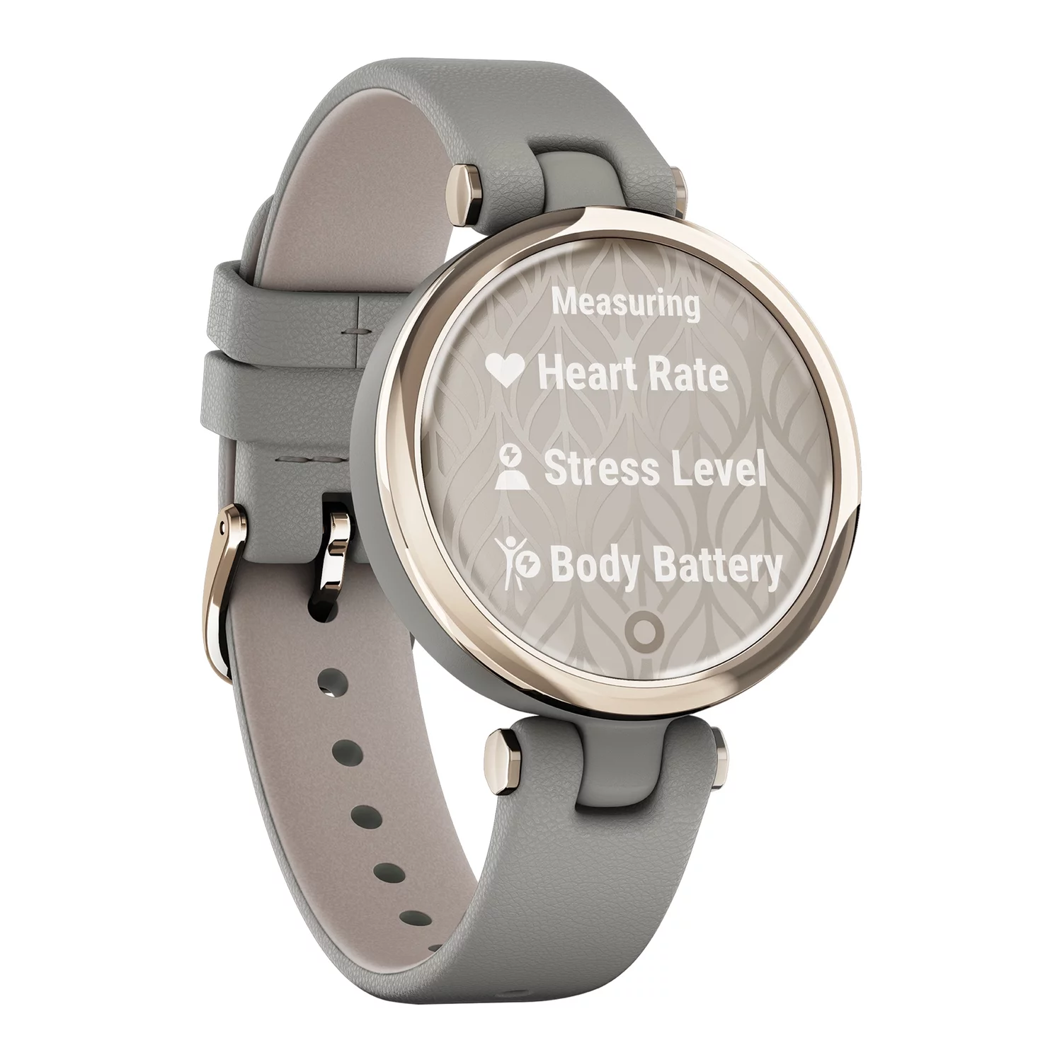 Garmin Lily Classic Edition Smartwatch (Cream Gold Bezel with Braloba Gray Case and Italian Leather Band), 010-02384-A2