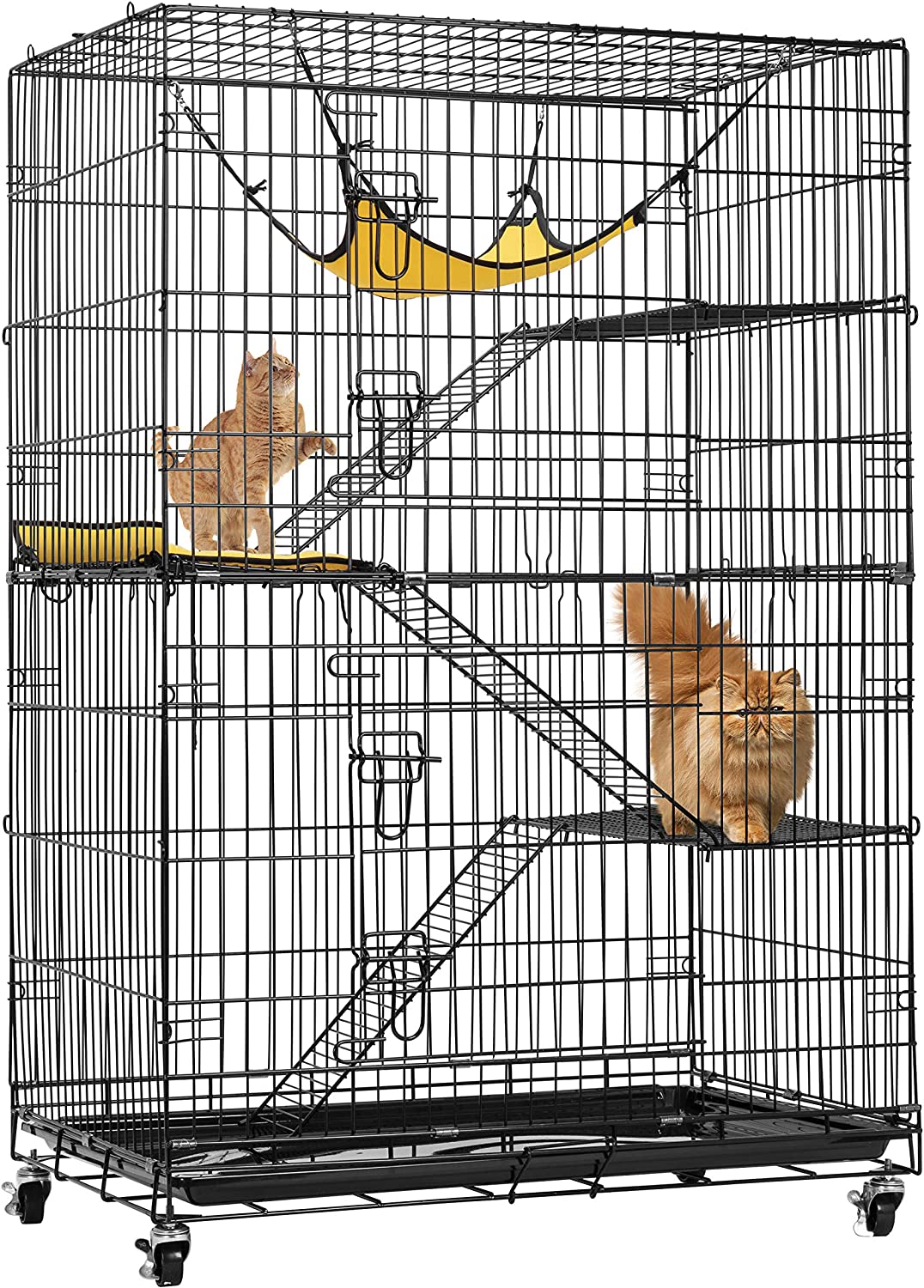 SPECSTAR 4-Tier 49 inch Collapsible Metal Cat Kitten Ferret Cage