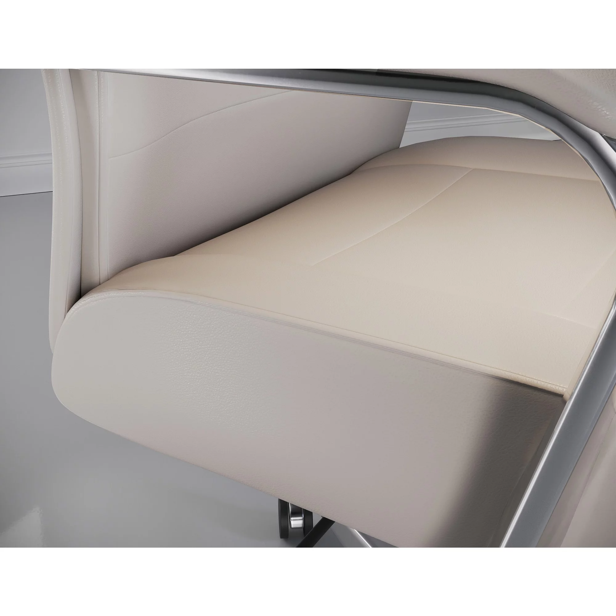 Realspace® Modern Comfort Modee Vegan Leather High-Back Executive Office Chair, Sand/Chrome, BIFMA Compliant