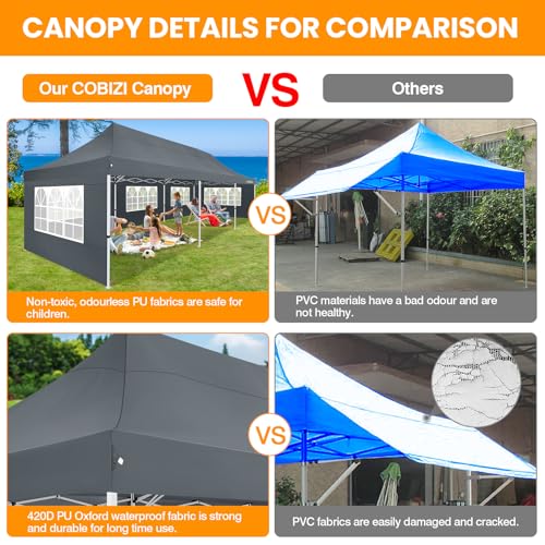 10x10 Pop Up Canopy Tent with 4 Sidewalls and Mesh Windows 2.0