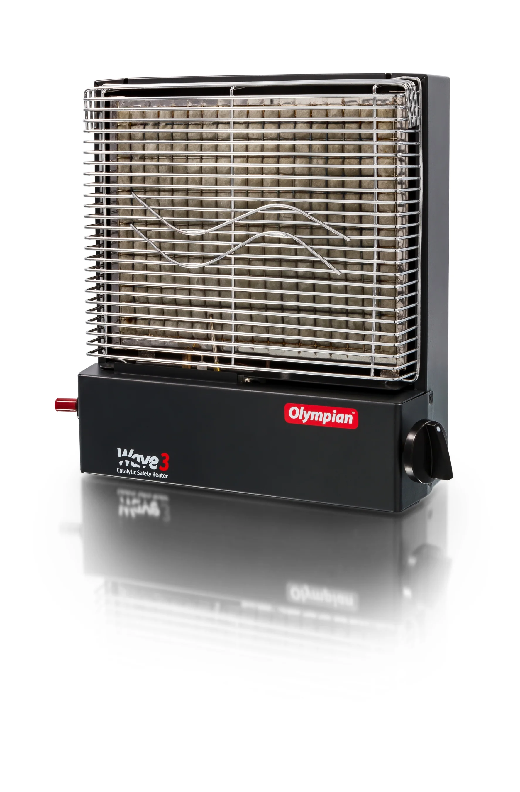 Camco Olympian RV Wave-3 LP Gas Catalytic Safety Heater, Adjustable 1600 to 3000 BTU, Warms 130 Square Feet of Space, Portable and Wall Mountable