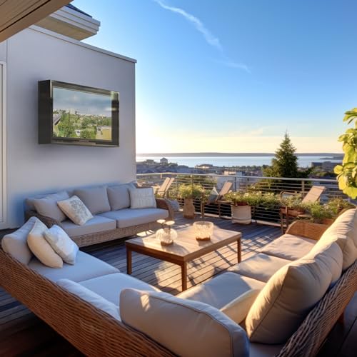 acrtmatic Weatherproof Outdoor TV Enclosure, with Transparent Front Panel, Clear Television Cover for 43-65 inch Screens for Outside