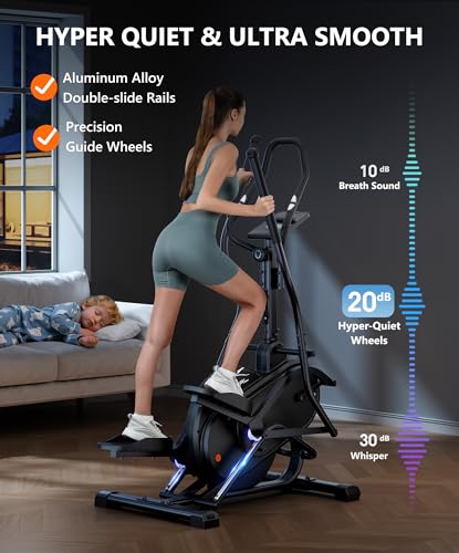 THERUN Elliptical Exercise Machine, 3-in-1 Cardio Climber Stepping Elliptical Machine for Home