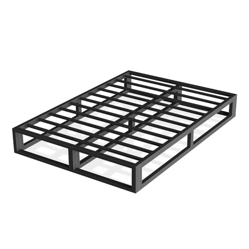 6 Inch Queen Bed Frame with Steel Slat Support, Low Profile Queen Metal Platform Bed Frame Support Mattress Foundation