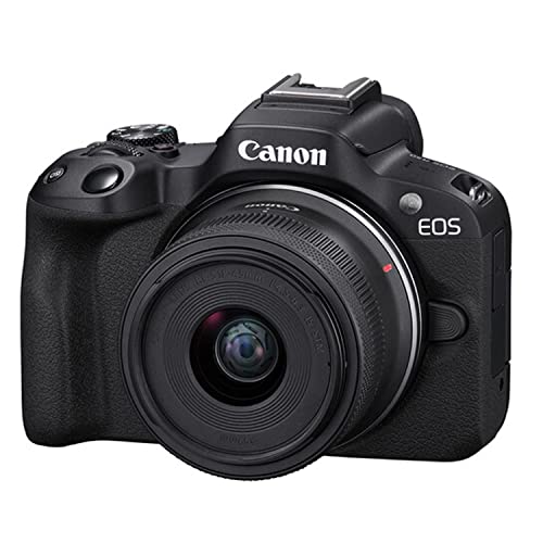 Canon EOS R50 Mirrorless Camera with 18-45mm Lens + 128GB Extreme Memory, Wireless Lavalier Microphones, Lenses, Filters, Case, Tripod, Flash