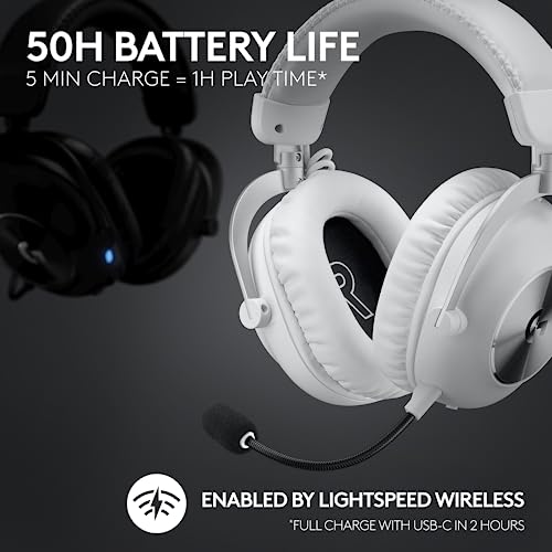 Logitech G PRO X 2 Lightspeed Wireless Gaming Headset: Wireless Gaming Headphones with Mic, 50mm Graphene Drivers, 2.02.0—7.1 Surround