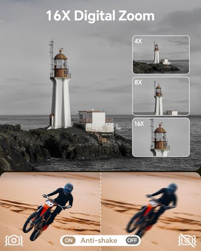 8K Digital Camera for Photography, 88MP Autofocus WiFi Vlogging Camera for YouTube Video with Front and Rear Lens, Flash, Touch Screen, Lens Hood