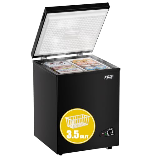 7.0 Cu Ft Chest Freezer - Energy Efficient & Quiet Mini Freezer with Adjustable Thermostat - Compact Deep Freezer for Home, Apartment, and Garage