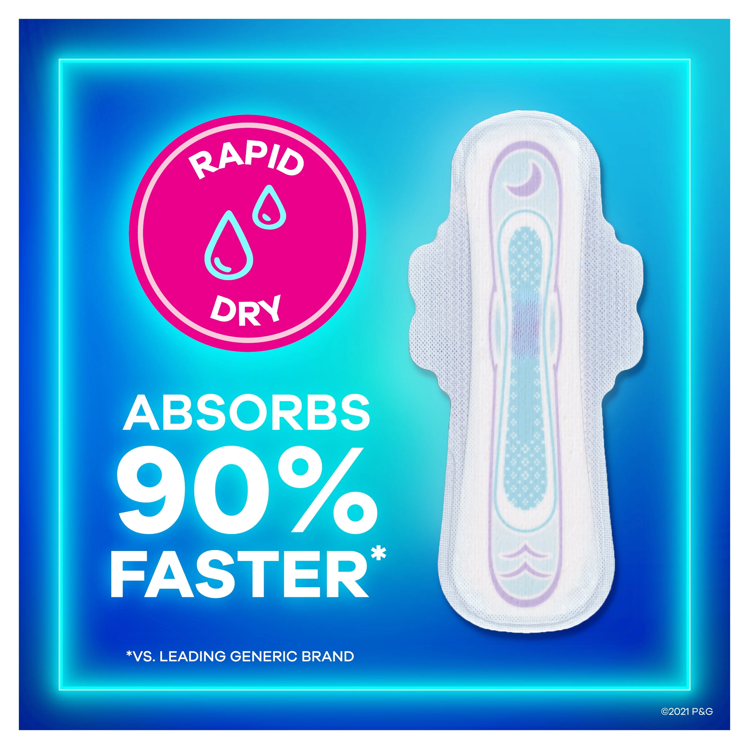 Always Ultra Thin Overnight Pads with Wings, Size 4, Overnight Absorbency, 36 Count