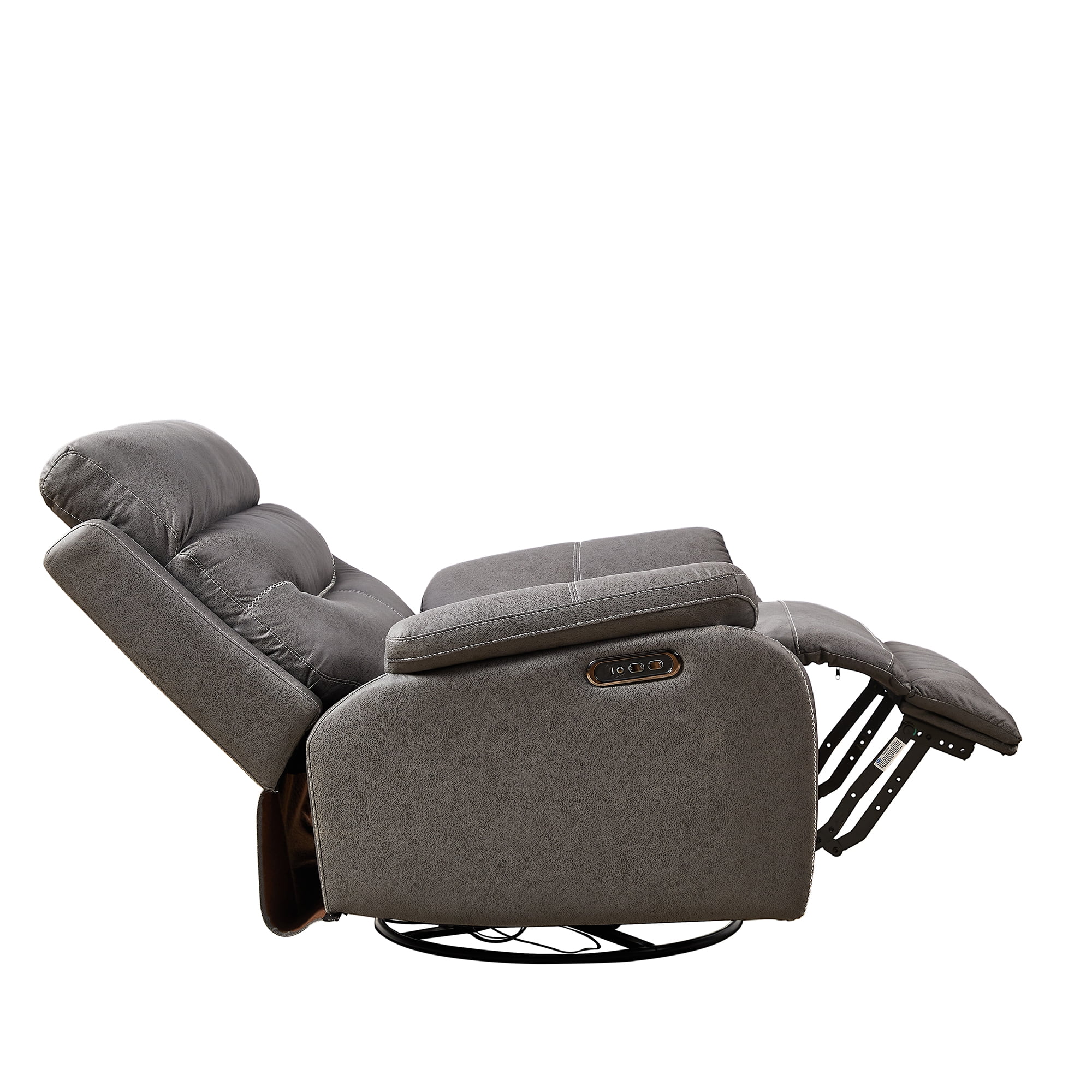 Dual OKIN Motor Recliner Chair, Rocking and 240 Degree Swivel Single Sofa Reclining, Headrest with Power Function, Gray