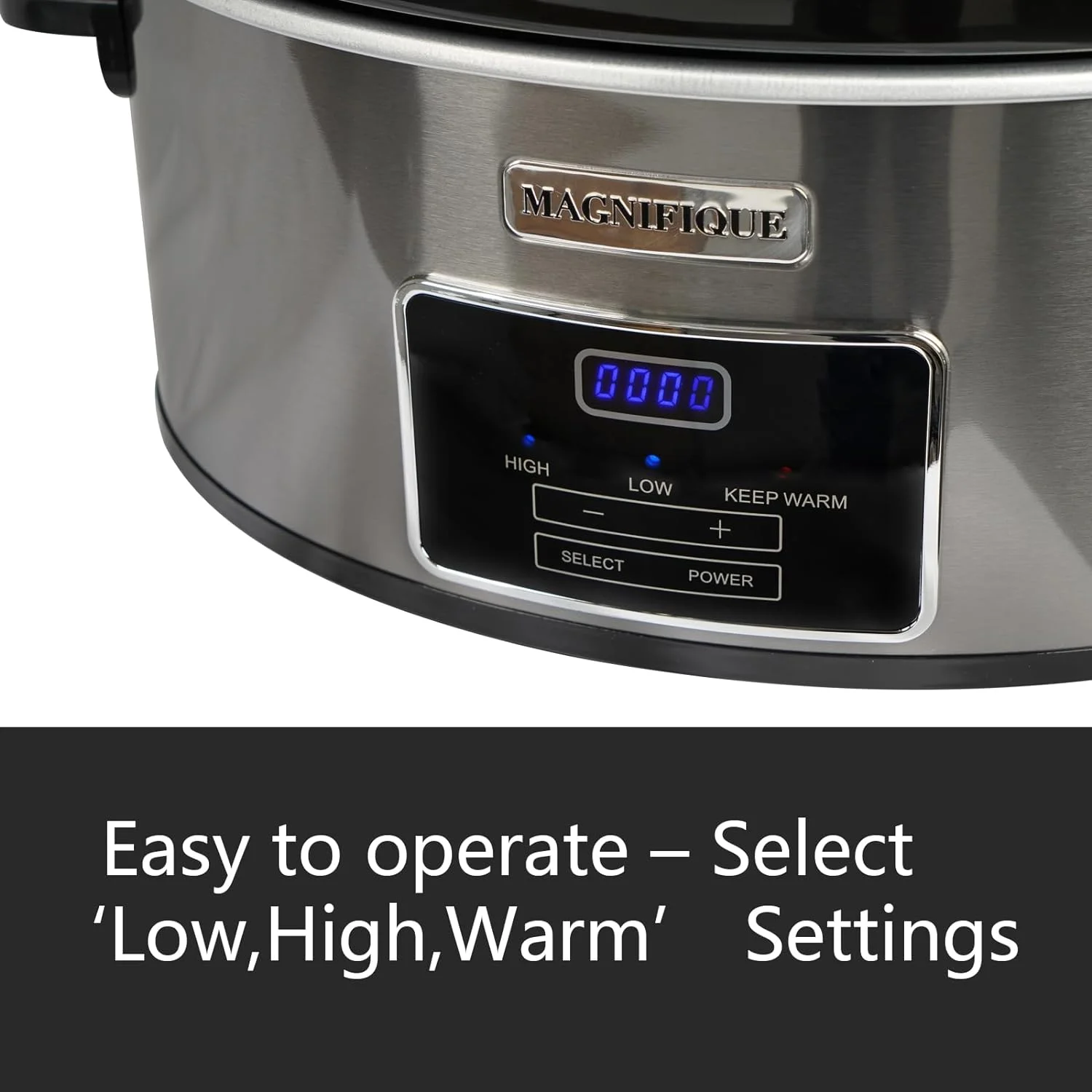 Magnifique 7-Quart Programmable Slow Cooker With Keep Warm Setting, Digital Timer, Perfect Kitchen Small Appliance For Family Dinners