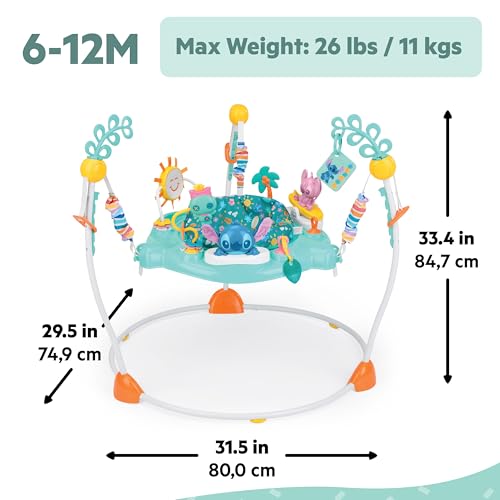 Bright Starts Disney Baby Finding Nemo Sea of Activities Baby Activity Center Jumper with Interactive Toys, Lights, Songs & Sounds, 6-12 Months (Blue)
