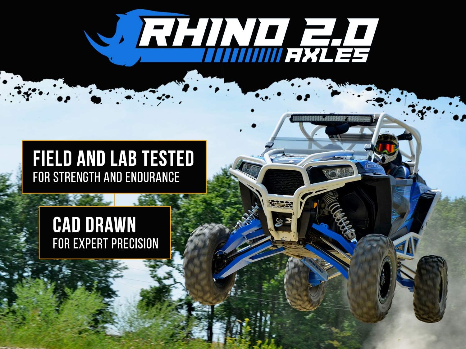 SuperATV Heavy Duty Rhino 2.0 Axle for Can-Am Commander/Commander Max 800/1000 | Stock Length CV Axle- FRONT LEFT | 2X Stronger Than Stock!