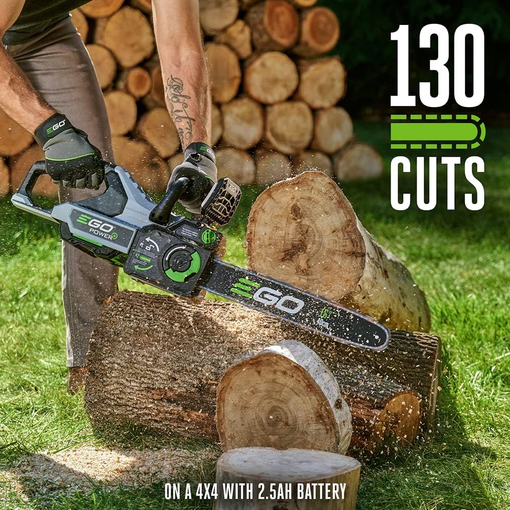 EGO Power+ CS1611 16-Inch 56V Lithium-ion Cordless Chainsaw - Battery and Charger Included, Black