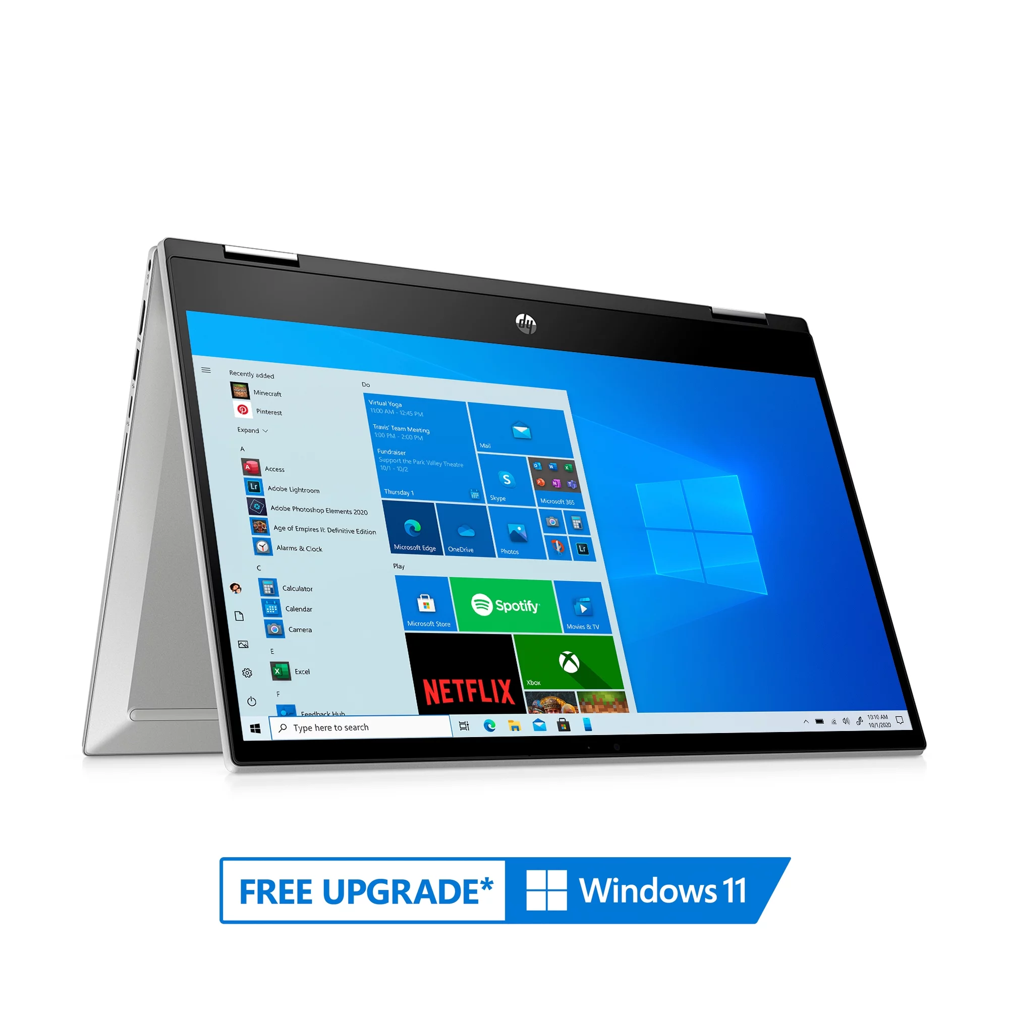 HP Pavilion 14" FHD Touch x360, Intel Core i5-1135G7, 8GB RAM, 256GB SSD, Silver, Windows 10, 14-dw1010wm