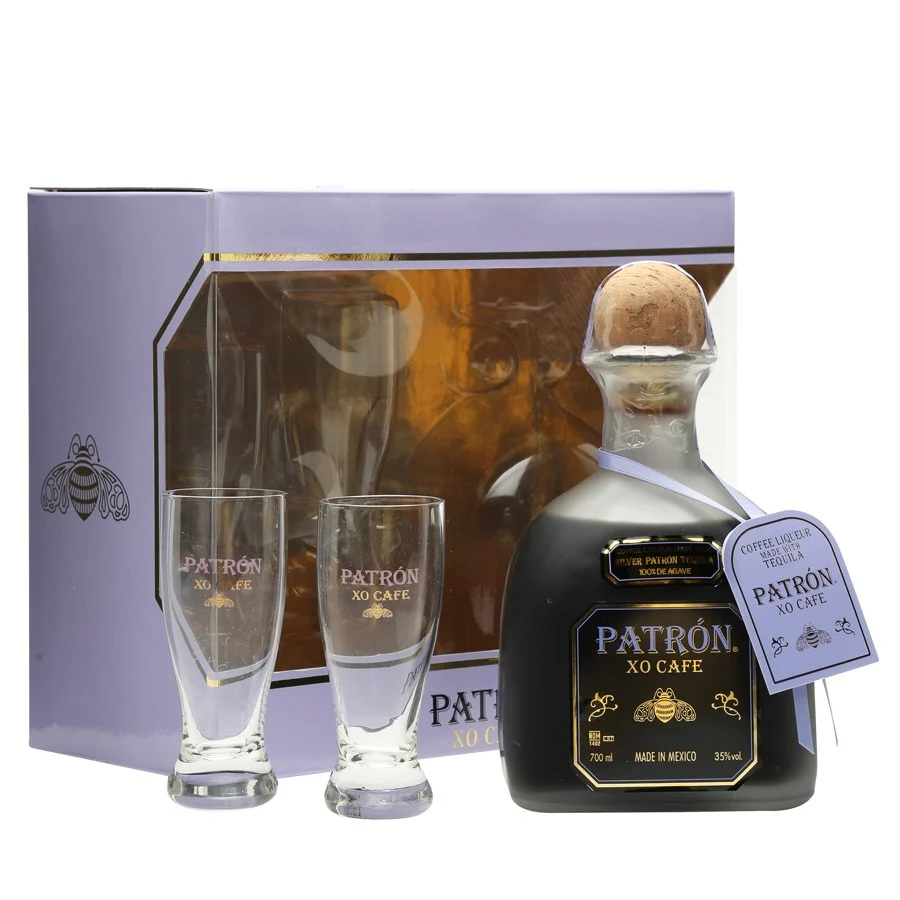 Patron XO Cafe Tequila Gift Set with 2 Glasses - Nestor Liquor