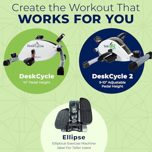 DeskCycle Ellipse Leg Exerciser - Under Desk Elliptical Machine and Foot Pedal Exerciser - Leg Exerciser While Sitting