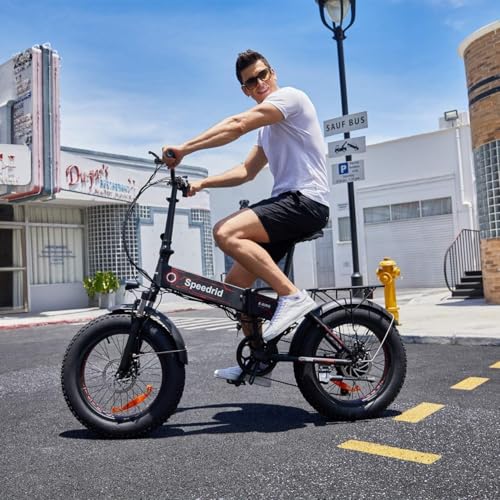 ANCHEER Folding Electric Bike for Adults, Electric Bicycle with 500W Brushless Motor(Peak 800W), 48V/499Wh Hidden Battery, Up to 55 Miles