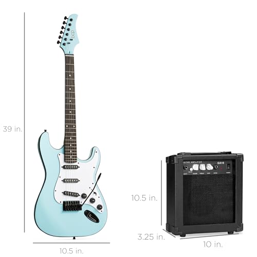 Best Choice Products 39in Full Size Beginner Electric Guitar Starter Kit w/Case, Strap, 10W Amp, Strings, Pick, Tremolo Bar - Sunburst